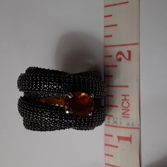 925 Genuine Madeira Citrine and Natural Black Spinel. PRICE IS FIRM. - Picture 10 of 16